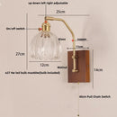 GobekUsa LED Glass & Wood Wall Lamp with Pull Chain Switch for Living Room, Bedroom, Bathroom