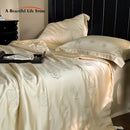 GobekUsa Eucalyptus Fiber Flower Embroidery Quilt Set with Bed Sheet & Pillowcase