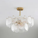 GobekUsa LED Frost Glass Shell Chandelier for Home Decor and Lighting