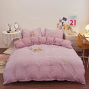 GobekUsa Japanese Grid Print Bedding Set for All Seasons, Queen/King Size Quilt Cover