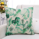 GobekUsa Green Plant Leaves Flower Linen Cushion Cover - Modern Sofa Throw Pillow Cover