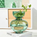 GobekUsa Green Gourd Vase: Round Geometric Circle Terrarium for Home Decor