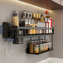 GobekUsa Double-Layer Kitchen Organizer Wall Spice Storage Rack
