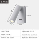 GobekUsa Bedroom Wall Lamp Surface Spotlight Indoor Reading Sconce Lights