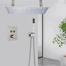 GobekUsa LED Thermostatic Rainfall Shower System with Tub Spout Mixer Tap & Brass Head