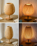 GobekUsa Bamboo Weave Table Lamp - Modern Bedside Light