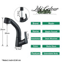 GobekUsa Black Lift Basin Faucet with Pull Out Sprayer for Bathroom Sink - Dual Nozzle