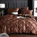 GobekUsa Chiffon Flower Design Duvet Cover Set with Pillow Cases - Soft Polyester Bedding