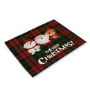 GobekUsa Christmas Linen Dining Table Mats - Festive Home Decor with Santa Claus Print