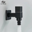 GobekUsa Black Brass Wall Mounted Washing Machine Faucet for Outdoor Use