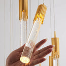 GobekUsa Gold Crystal LED Chandelier: Modern Dining Room Lamps, Hanging Kitchen Ceiling Light
