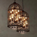 GobekUsa Iron Birdcage Crystal Chandelier: Spherical Pendant Light for Home Decor