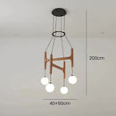 GobekUsa ASTRA Wood Pendant Light Multi Head LED Chandelier Interior Decor Lamp