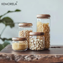 GobekUsa Acacia Wood Lid Glass Food Storage Container - Elegant and Functional Kitchen Jar