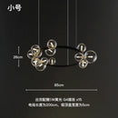 GobekUsa Black Glass Ring Pendant Light - Nordic Style LED Chandelier for Home Decor