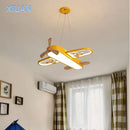 GobekUsa Kids Airplane Pendant Lights Wood Metal Sconces Nursery School LED