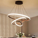 GobekUsa Luminous Circle Pendant Chandelier - Modern LED Lighting Fixture, 4 Colors