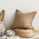 GobekUsa Linen Fringed Pillow Cover for Home Bed Sofa Decoration