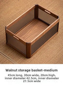 GobekUsa Black Walnut Wood Desktop Organizer Box - Multi-functional Office & Makeup Case