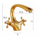 GobekUsa Gold Bathroom Sink Faucet with 2 Handles - Luxury Basin Mixer Tap