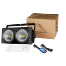 GobekUsa 2eyes COB LED Audience Lights 2x100W 2in1 Strobe Wash Disco DJ Light