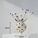 GobekUsa Black Polka Dot Ceramic Vase for Table Flower Arrangement and Room Decor