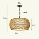 GobekUsa Chinese Style Outdoor Rattan Weaving Pendant Lights for Courtyard and Garden