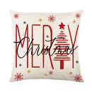 GobekUsa Christmas Letter Print Linen Throw Pillow Cover for Holiday Home Decoration