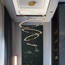 GobekUsa Crystal Chandelier Stair Pendant Lamp for Modern Home Decoration & Living Room Lighting