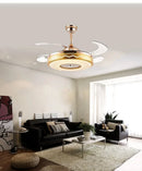 GobekUsa 42" Gold Bluetooth Ceiling Fan Light with Remote & RGB Color Control