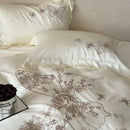 GobekUsa Butterfly Flowers Embroidery 800TC Eucalyptus Fiber Bedding Set