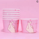 GobekUsa Cartoon Paper Cups 50PCS 100ml Small Round Disposable Dessert Ice Cream Bowl