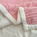 GobekUsa Double Layered Flannel Arch Jacquard Plush Blanket - Warm & Cozy Coral Fleece Quilt