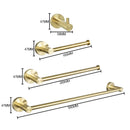 GobekUsa Brushed Gold Bathroom Pendant Set: Toilet Brush Holder, Paper Holder, Towel Bar & More