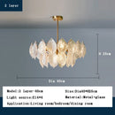 GobekUsa Leaf Glass Chandelier Pendant Light Luxury Dining Room Ceiling Fixture