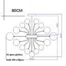 GobekUsa Glass Ball Ceiling Chandelier for Living Room Dining Bedroom - Nordic Air Bubble Pendant Light