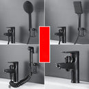 GobekUsa Black Brass Single Handle Bathroom Basin Faucet with Shower Head, Hot and Cold Mixer Tap