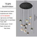 GobekUsa Crystal Ball Pendant Light for Modern Living Room, Black & Gold Luxury Fixture