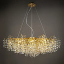 GobekUsa Gold Crystal Chandelier LED Round Light Island Branch Chandelier