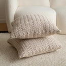 GobekUsa Cable Knit Cotton Pillow Cover Soft Ivory Burnt Orange 45x45cm 50x50cm 60x60cm
