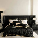 GobekUsa Luxe Eucalyptus Bedding Set in Black/Gold - Silky Soft & Skin-friendly