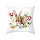 GobekUsa Easter Rabbit & Eggs Pillowcase: Festival Home Decor Flower Bunny Print Cushion Cover