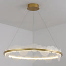 GobekUsa Frost Texture LED Ring Chandelier for Living Room Office Ceiling