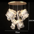 GobekUsa Crystal Chandelier Stair Pendant Lamp Living Room Lighting