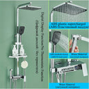 GobekUsa Digital Display Thermostatic Shower Faucet Set with Rainfall Shower Column in Chrome