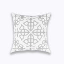 GobekUsa Geometric Embroidered Cushion Cover Light Grey Cotton 45x45cm