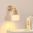 GobekUsa Ceramic Art Wall Lamp with Rotatable LED Lights & Pull Chain Switch