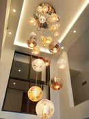 GobekUsa Crystal Glass Spiral Ceiling Chandelier for Modern Living Room & Kitchen Decor
