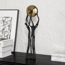 GobekUsa Human Figure Sculpture Golden Ball Holder Metal Figurine Home Decor