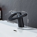 GobekUsa Black Gray Brass Waterfall Basin Faucet Hot Cold Mixer Tap White Gold